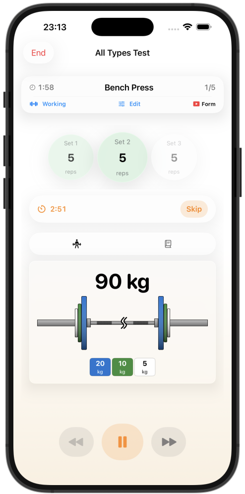 Back Squat with plate calculator