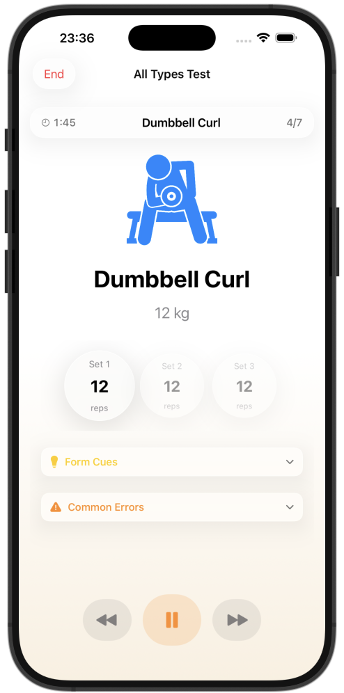 Dumbbell Curl with exercise illustration